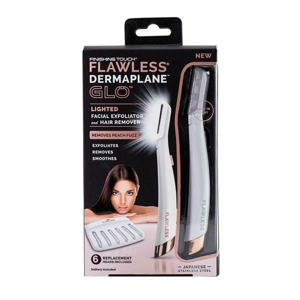 Flawless Dermaplane Glo LED Light Facial Hair Remover & Exfoliator